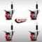 Service Caster 3'' SS Red Poly Swivel 1'' Expanding Stem Caster Set Total Lock Brake, 4PK SCC-SSEXTTL20S314-PPUB-RED-1-4 - alternate 2
